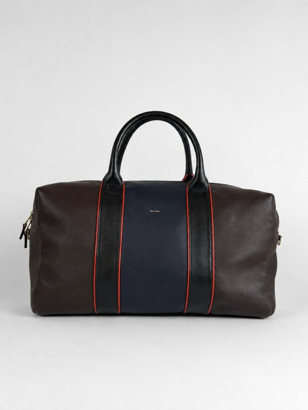 Paul Smith Soft Nappa Leather Colorblock Men's Holdall /Weekender Bag NWT